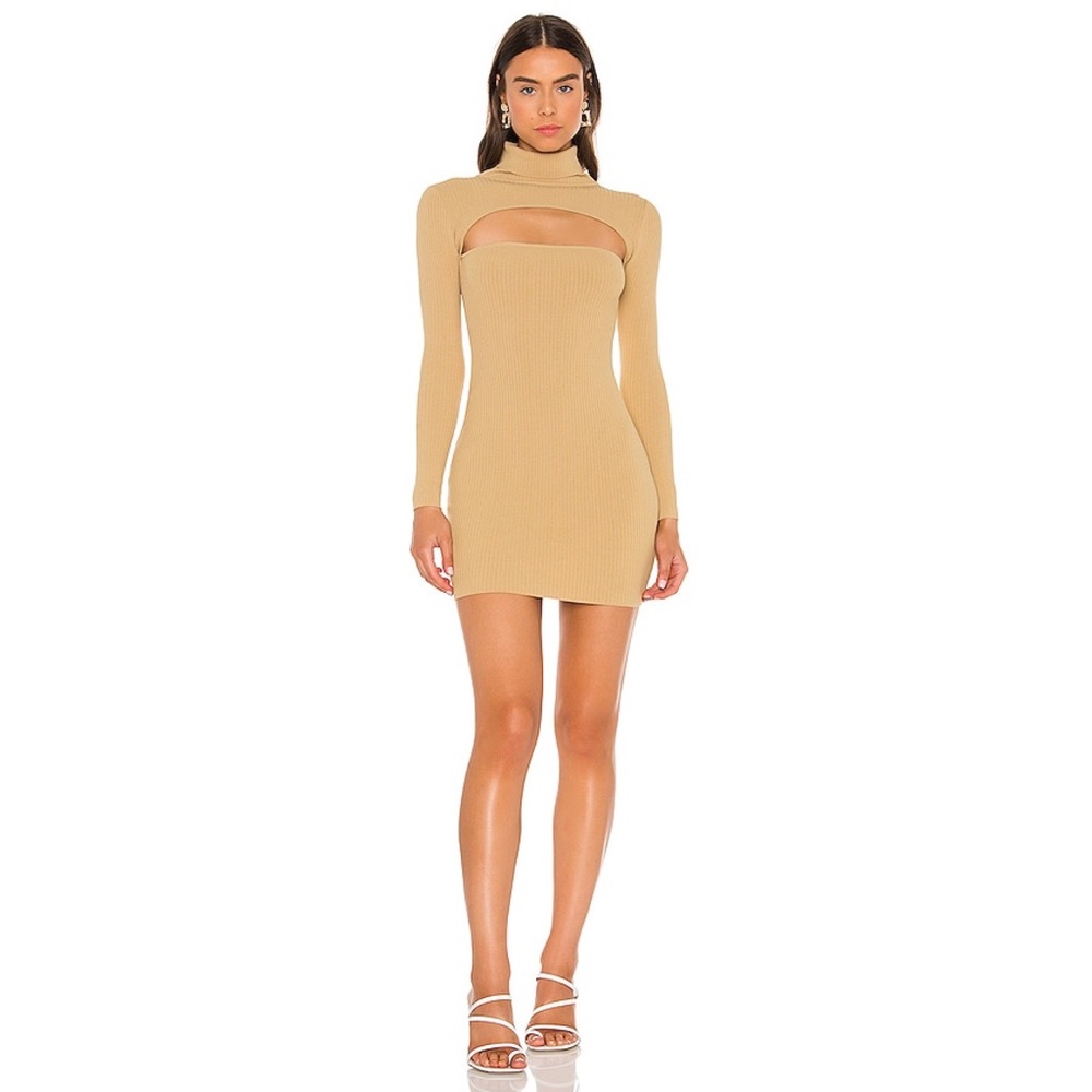 Super Down Tasha Cut Out Dress in Toast